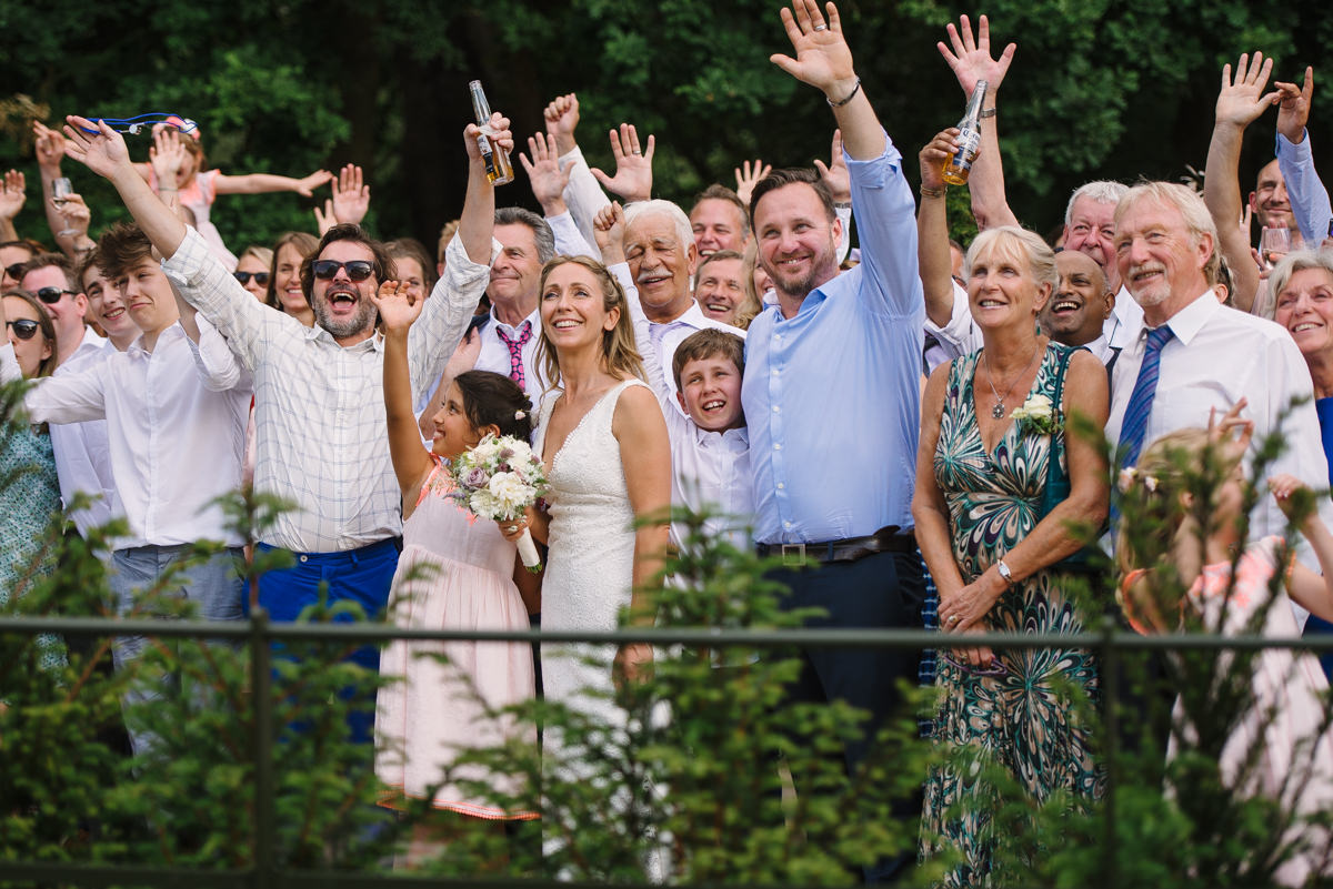 Richmond Wedding Photography | Happy wedding group photo at Pembroke Lodge