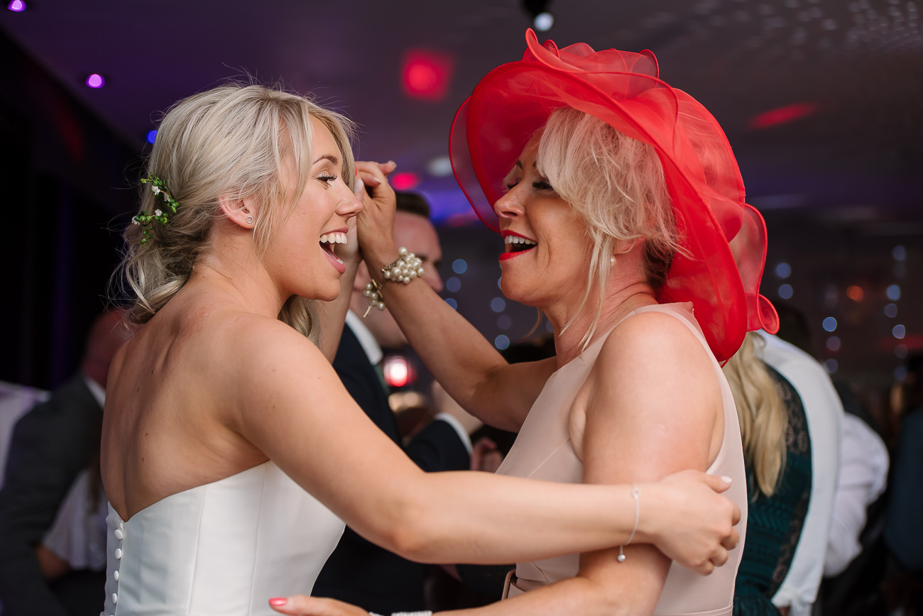 Bride and her mother dancing together on the dance floor at Russets Country House