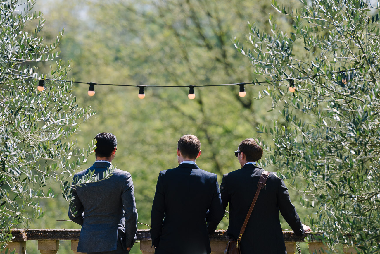 Wedding guests admiring Russets Country House grounds