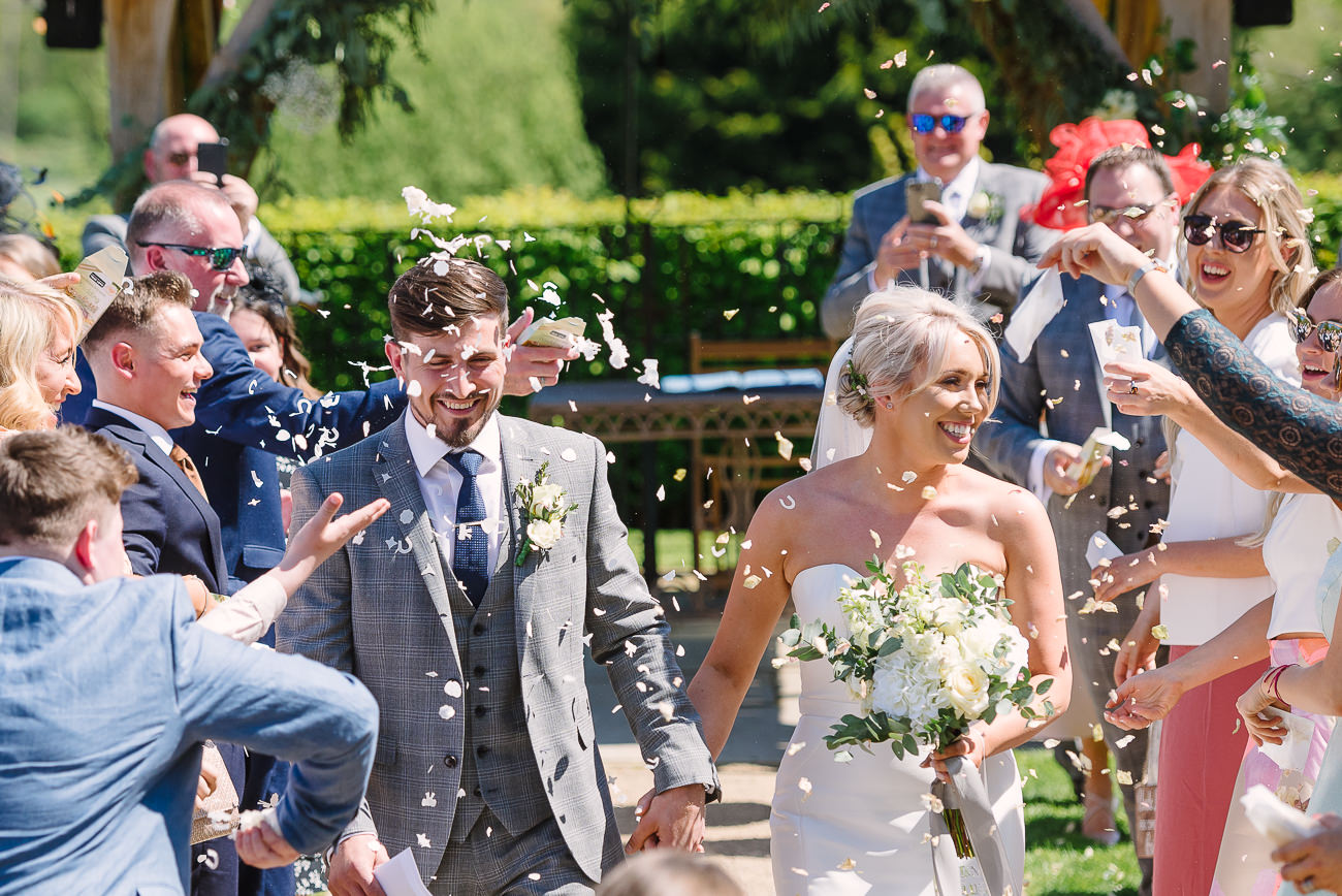 Fun confetti throw photography at Russets