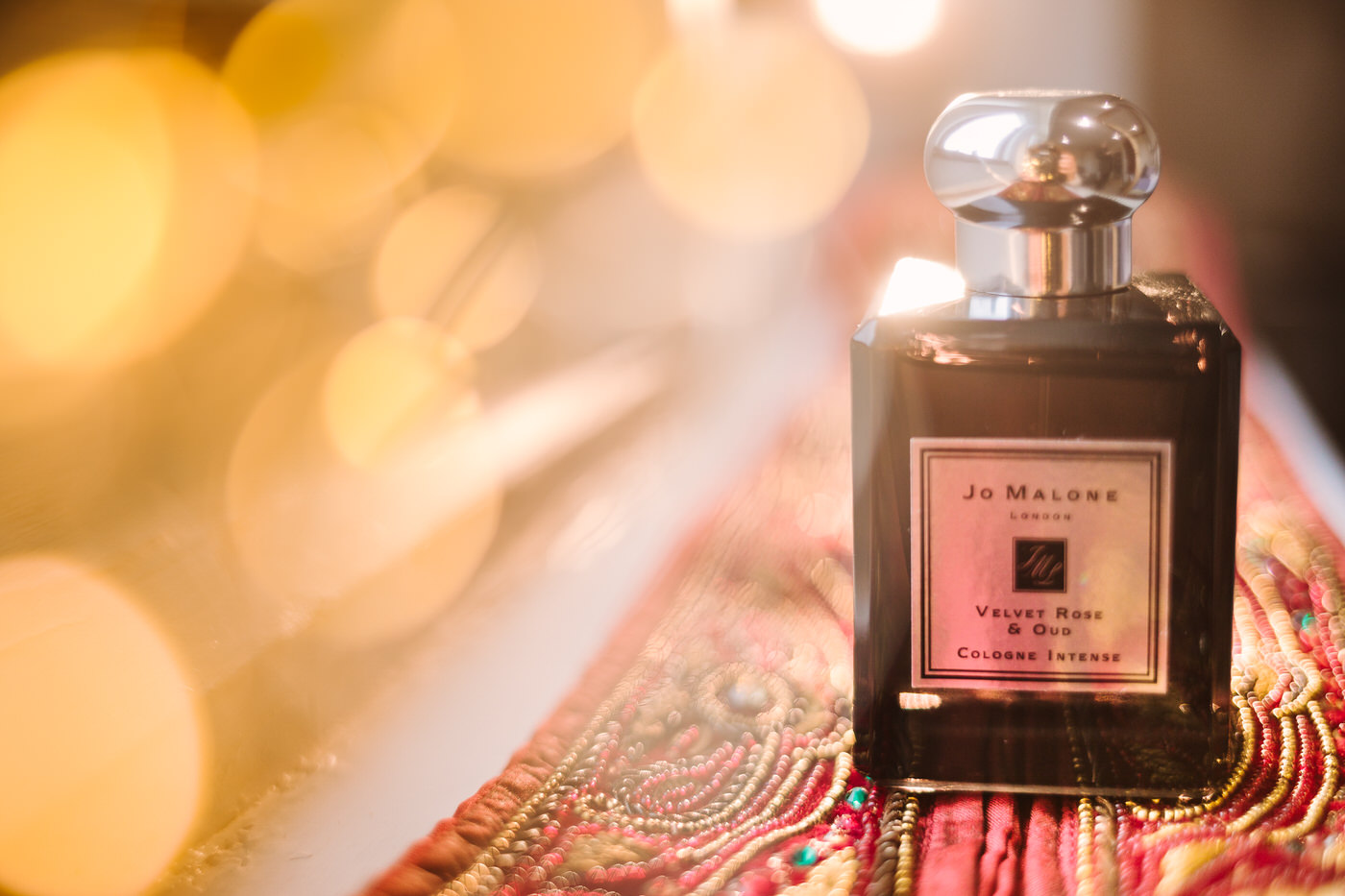 Wedding photography with perfume for the bride