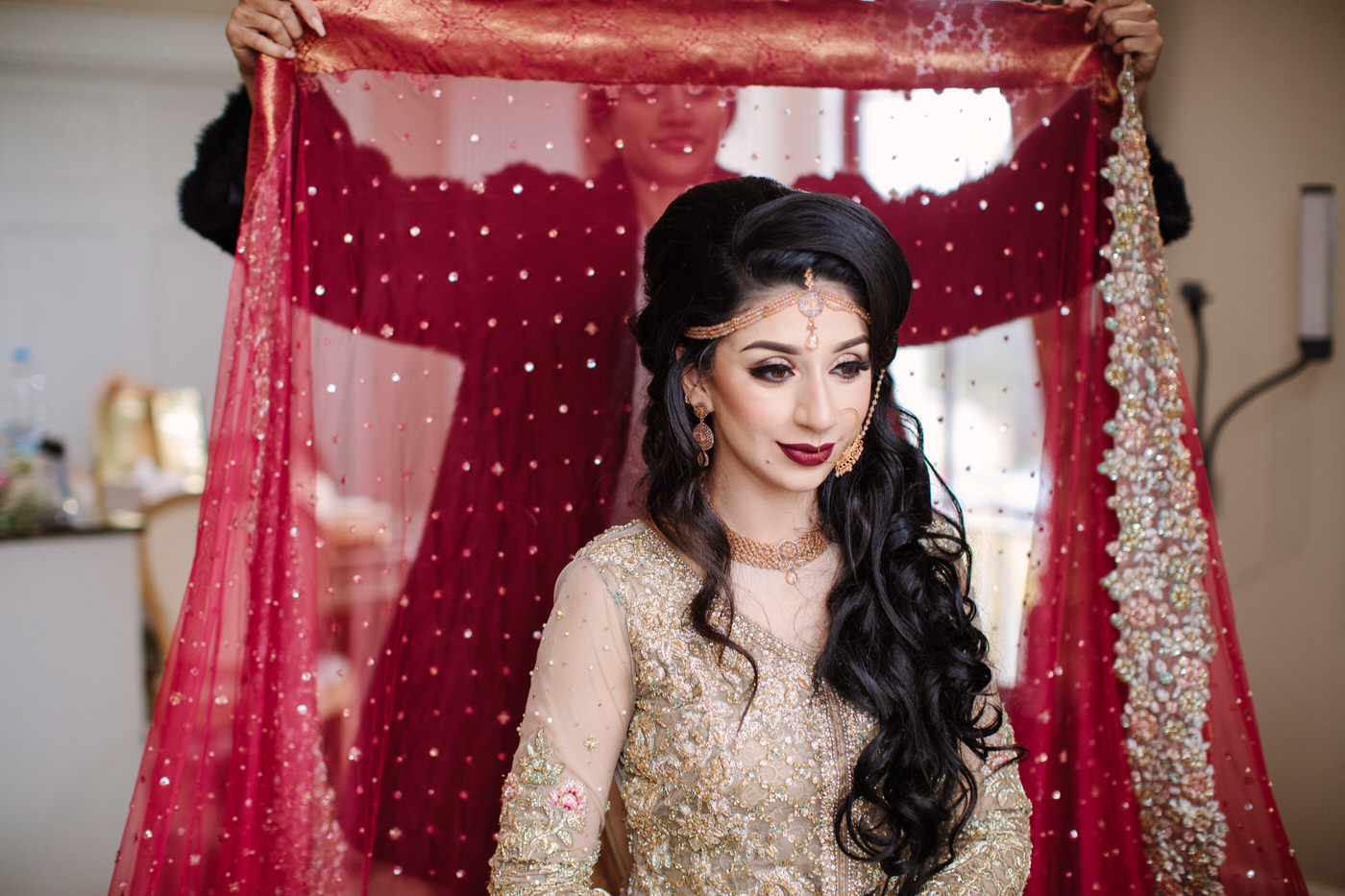 Muslim bride dressed for wedding at Surrey
