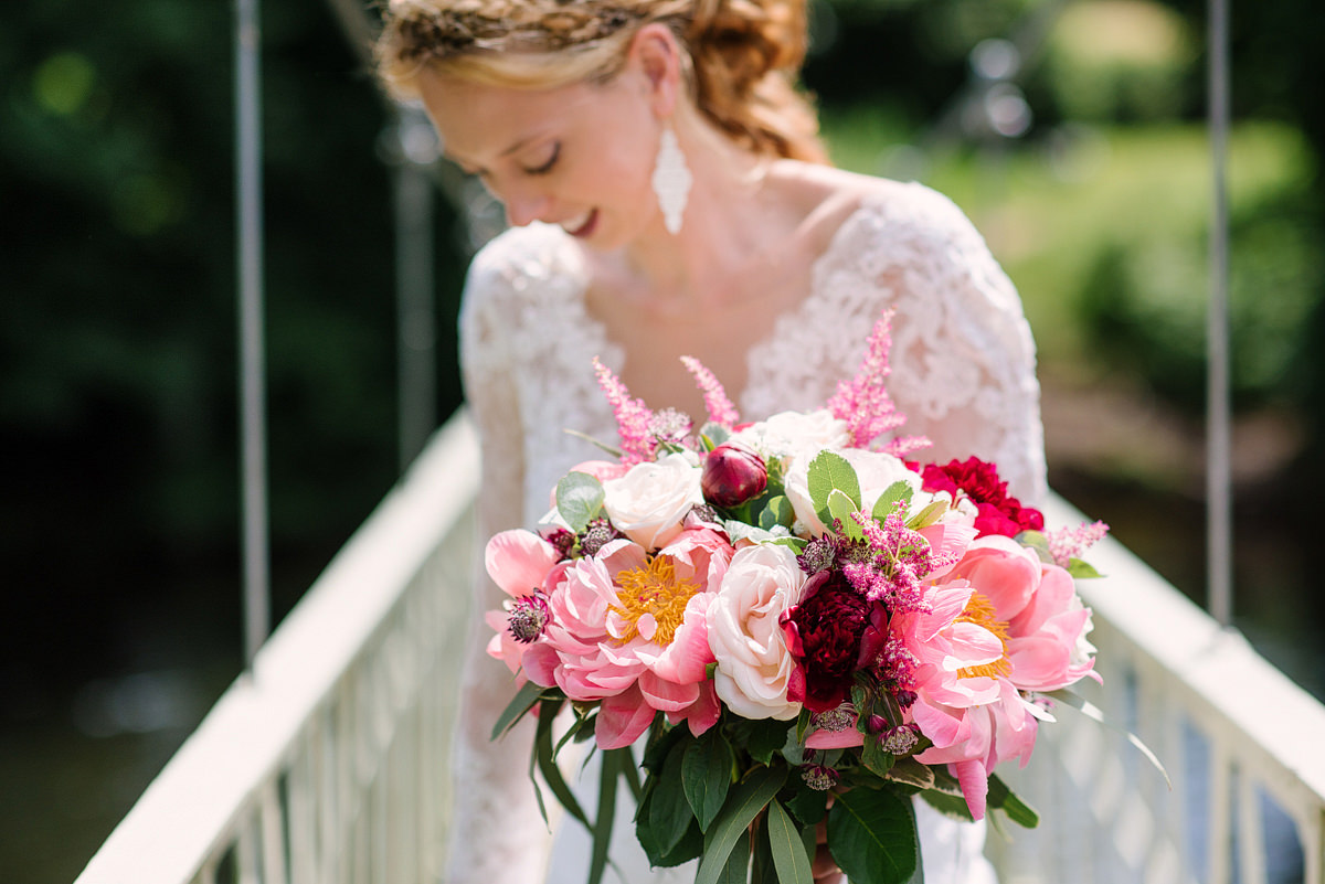 Bridal Bouquet with pink peonies 