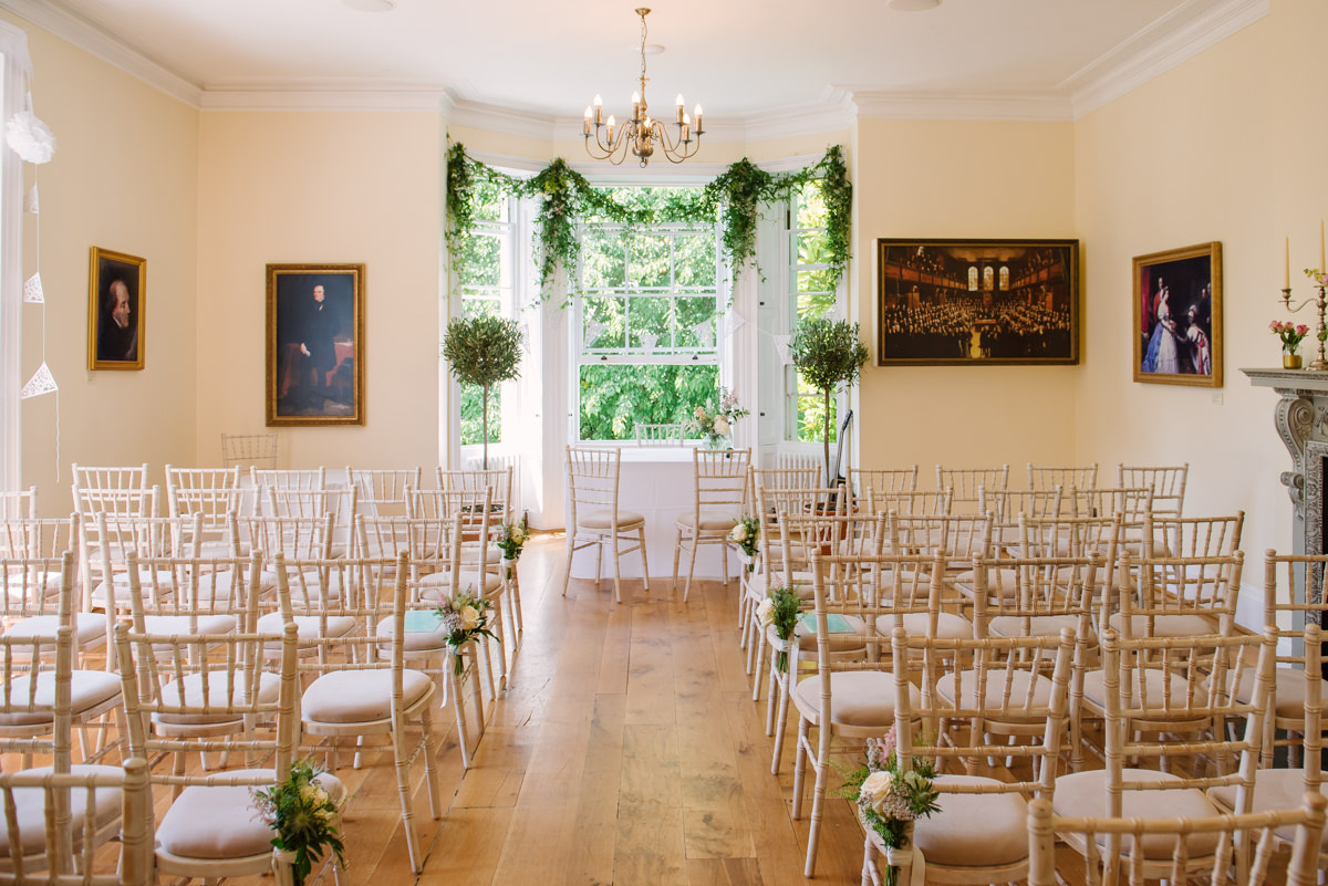 Wedding flowers in Russel Suite Pembroke Lodge 