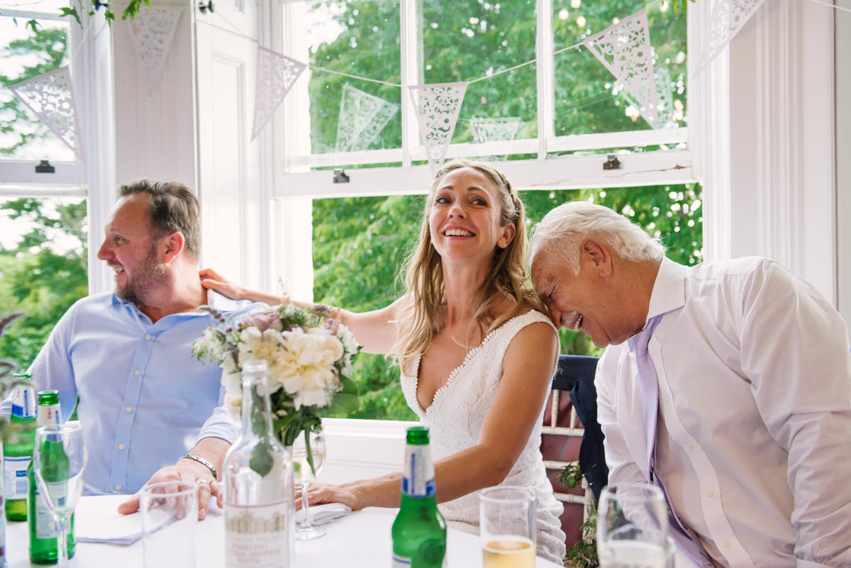 Bride and father moment during speeches