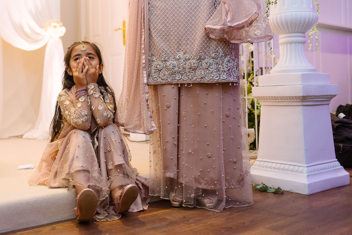 Documentary Wedding Photography at Froyle Park Little girl