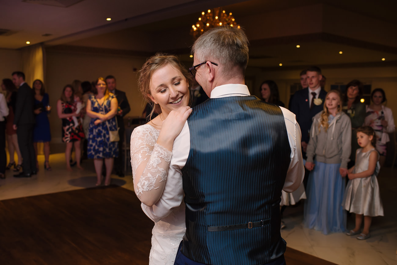 Bride and father dance at Froyle Park wedding reception