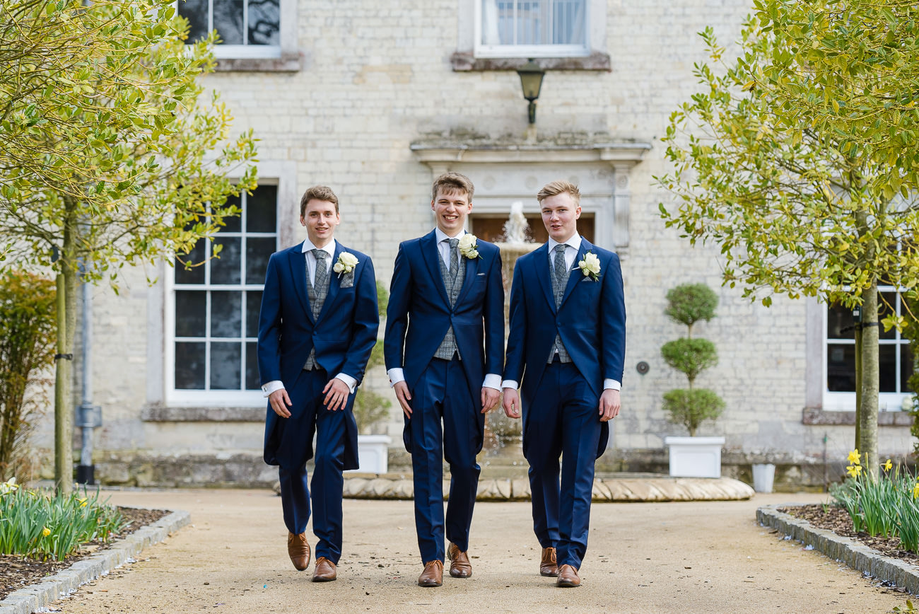 Groom and ushers portrait at Froyle Park