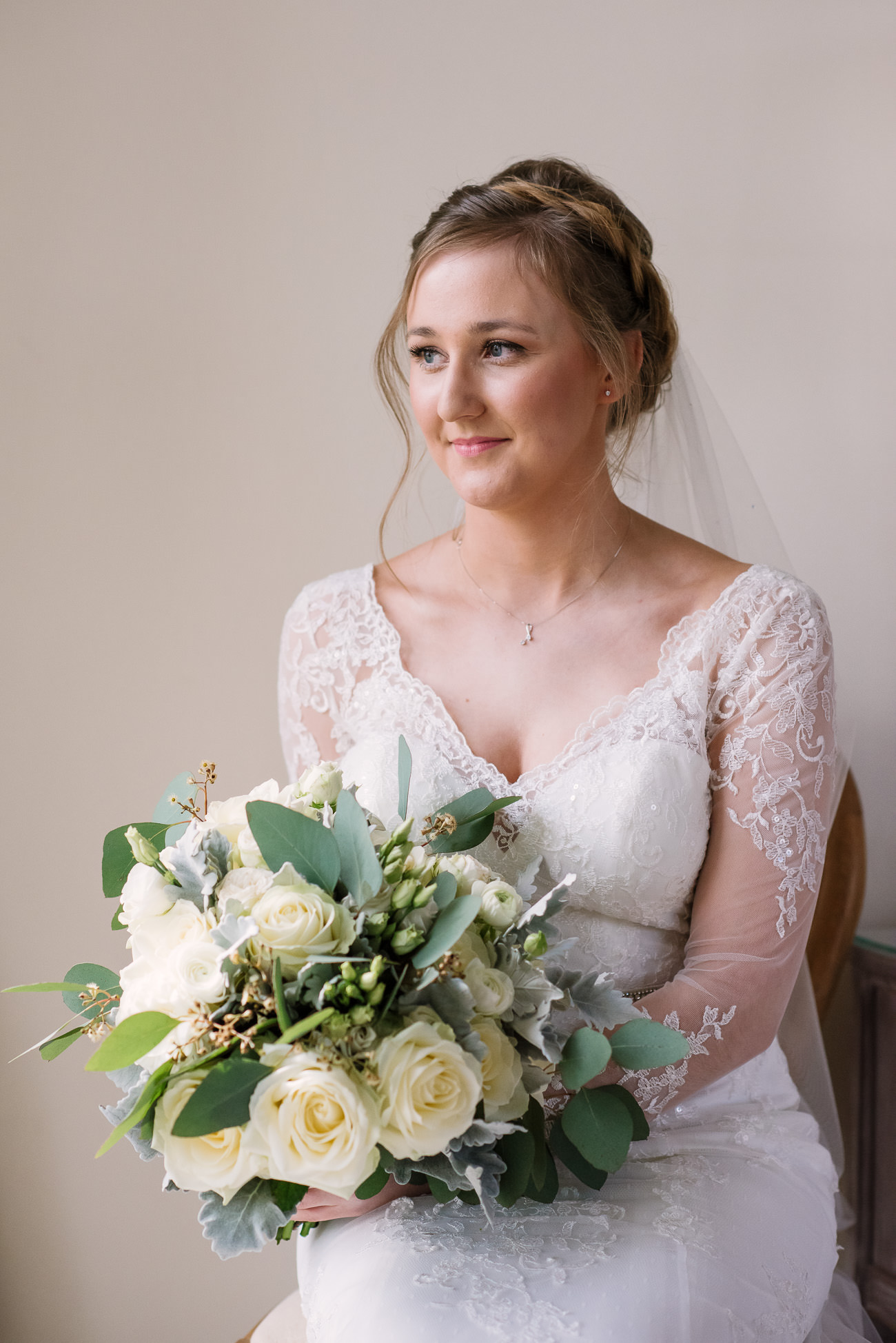 Froyle Park Wedding Photography Bridal Portrait with flower bouquet