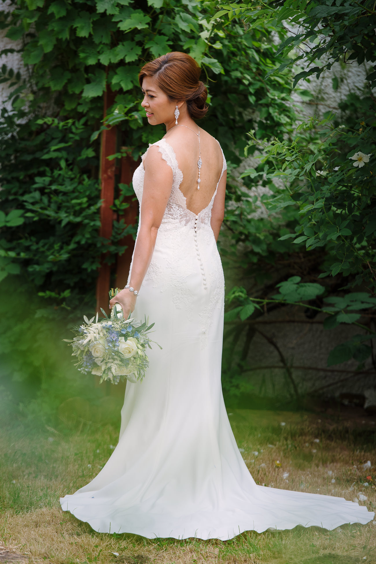 Bridal Portrait in her home garden in London