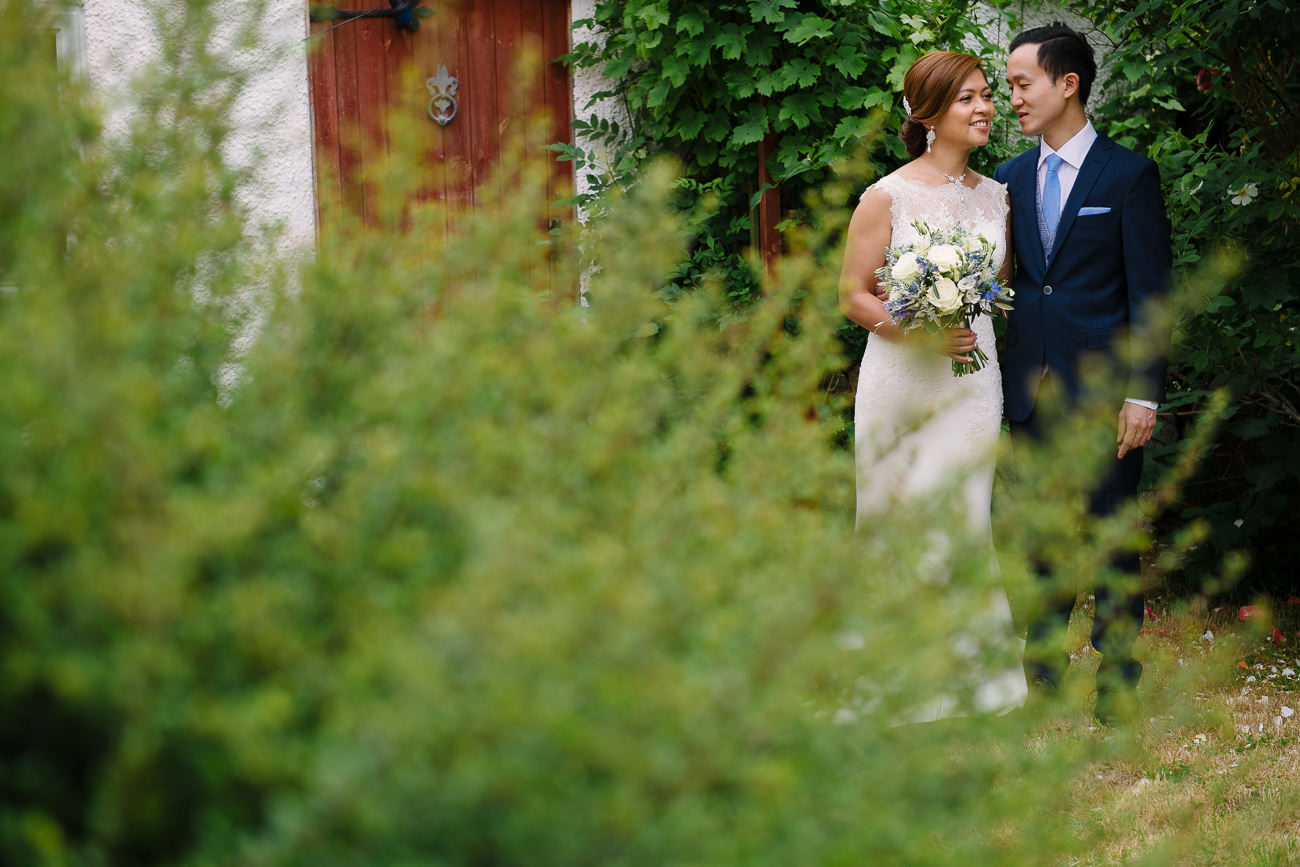 Wedding Couple Portrait in their London garden