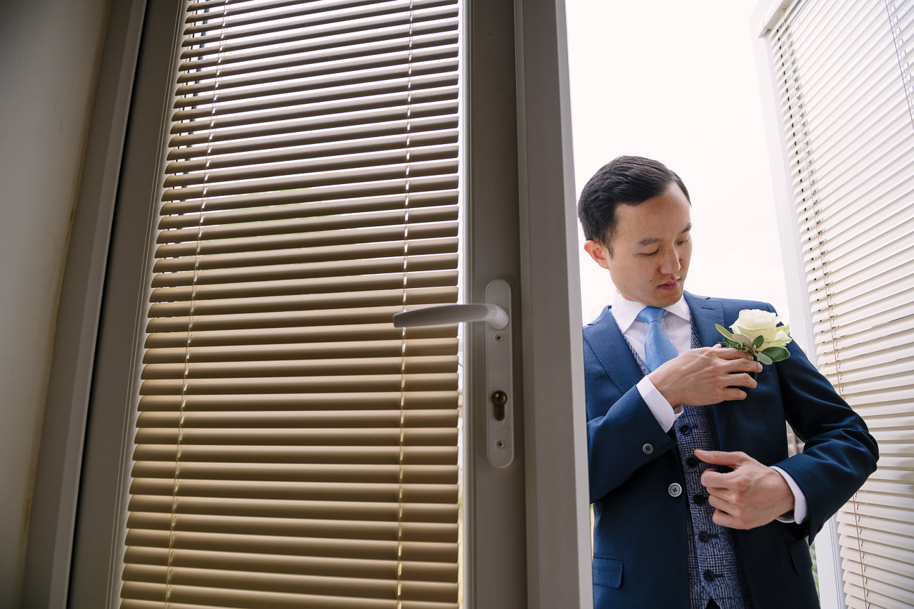 Groom Getting Ready in London