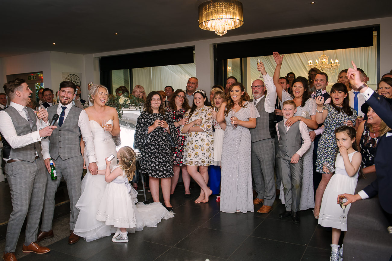 Guests cheering during speeches at Russets Country House