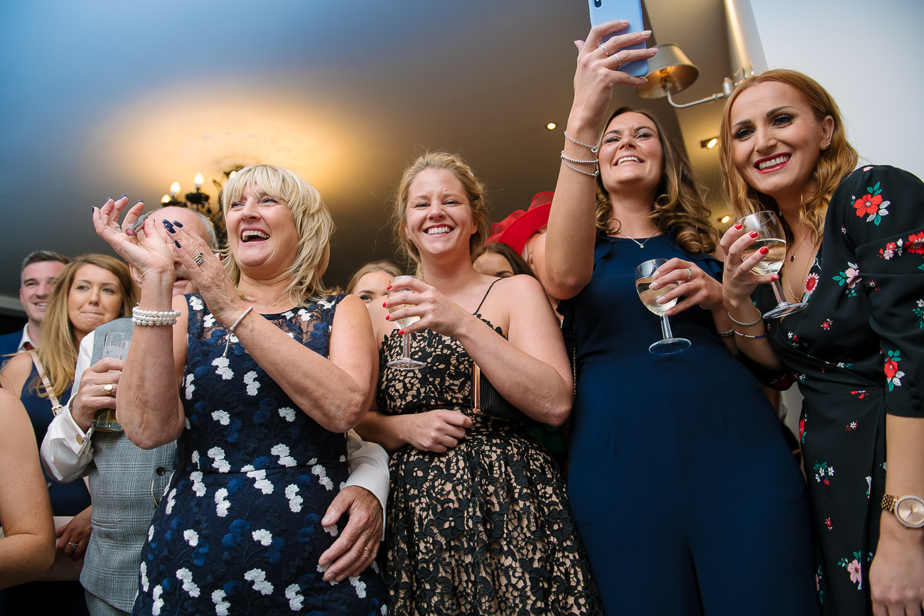 Guests are cheering during the first dance 