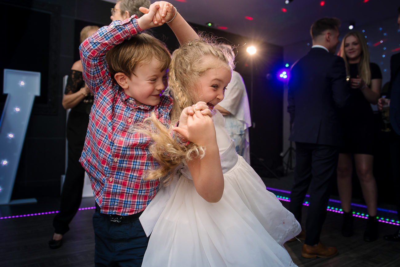 Two kids dancing at Russets Country House
