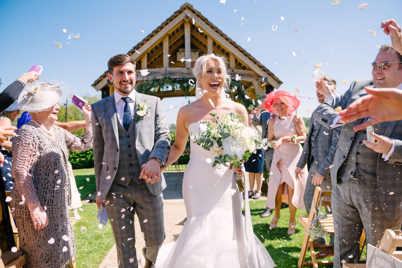 Confetti throw photography at Russets Country House 