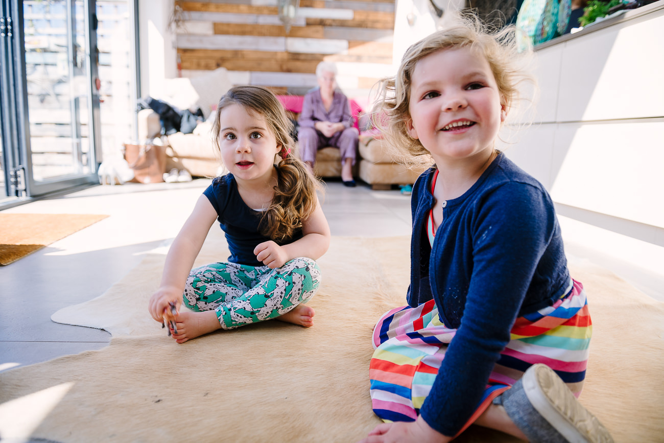 Toddlers playing at wedding preps