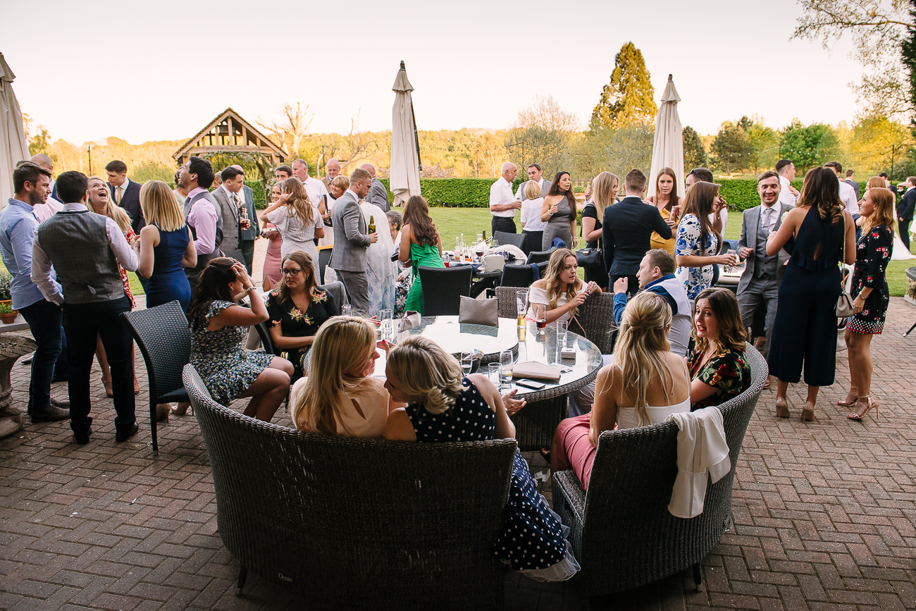 Guests enjoying warm summer evening at Russets Country House