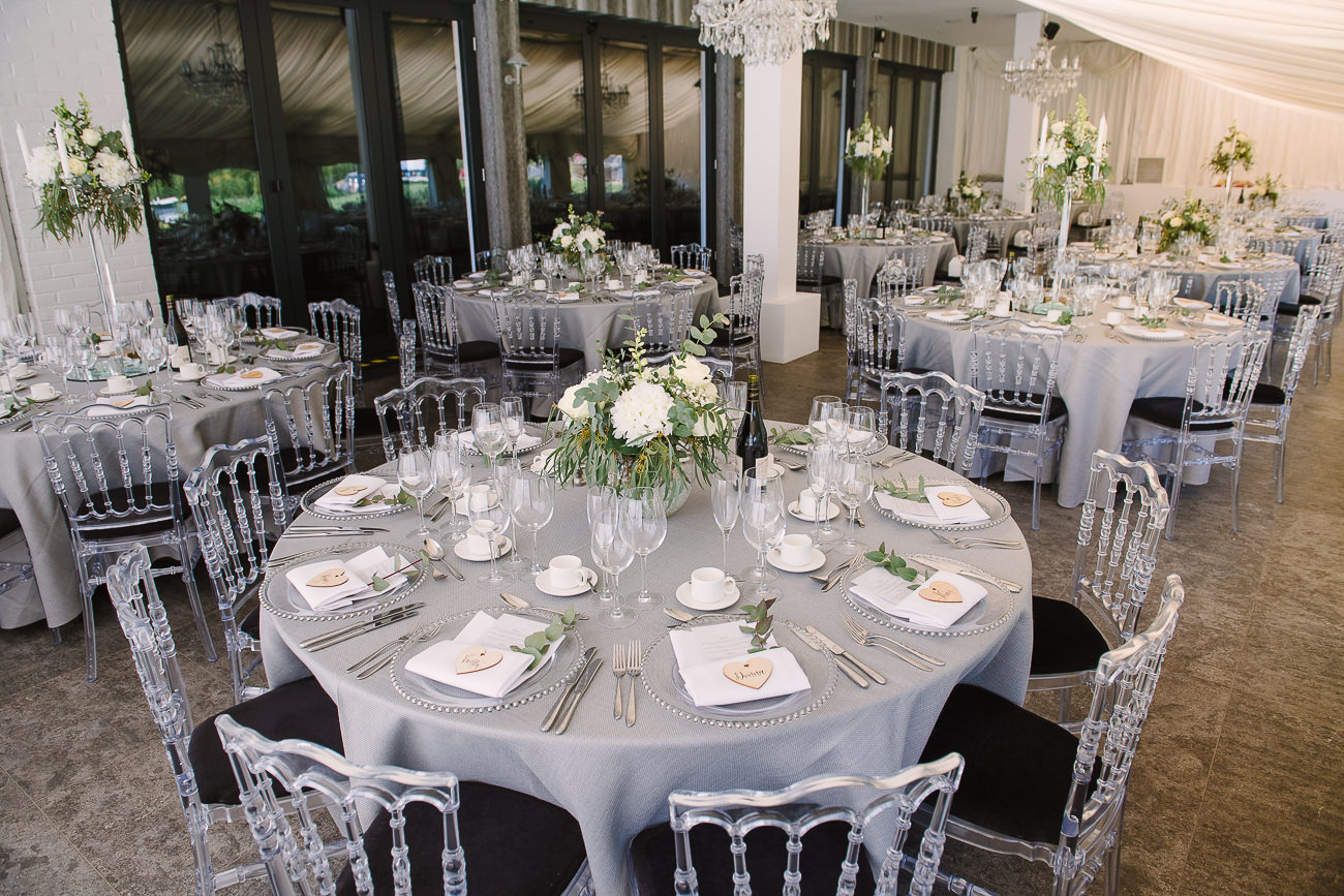 Wedding tables set up at Russets Country House