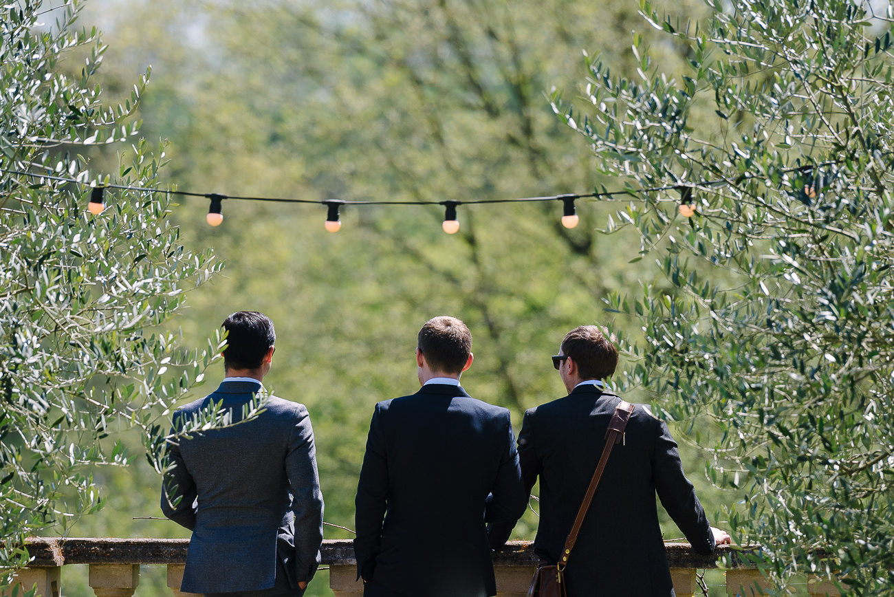 Wedding guests admiring Russets Country House grounds