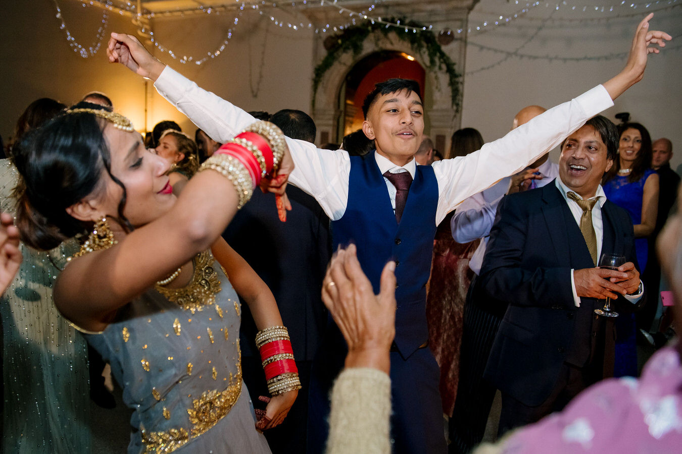 Wedding guests feeling great at the Asian wedding party.